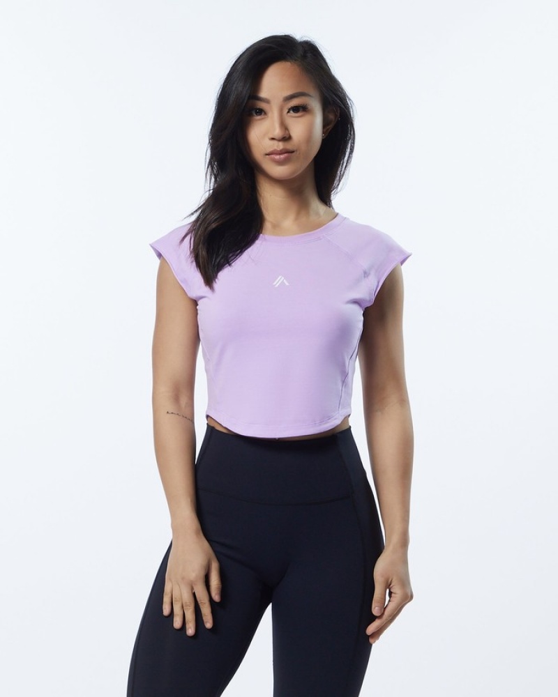Alphalete Velocity Crop Donna Camicie Lavanda | 50QCKIXGV