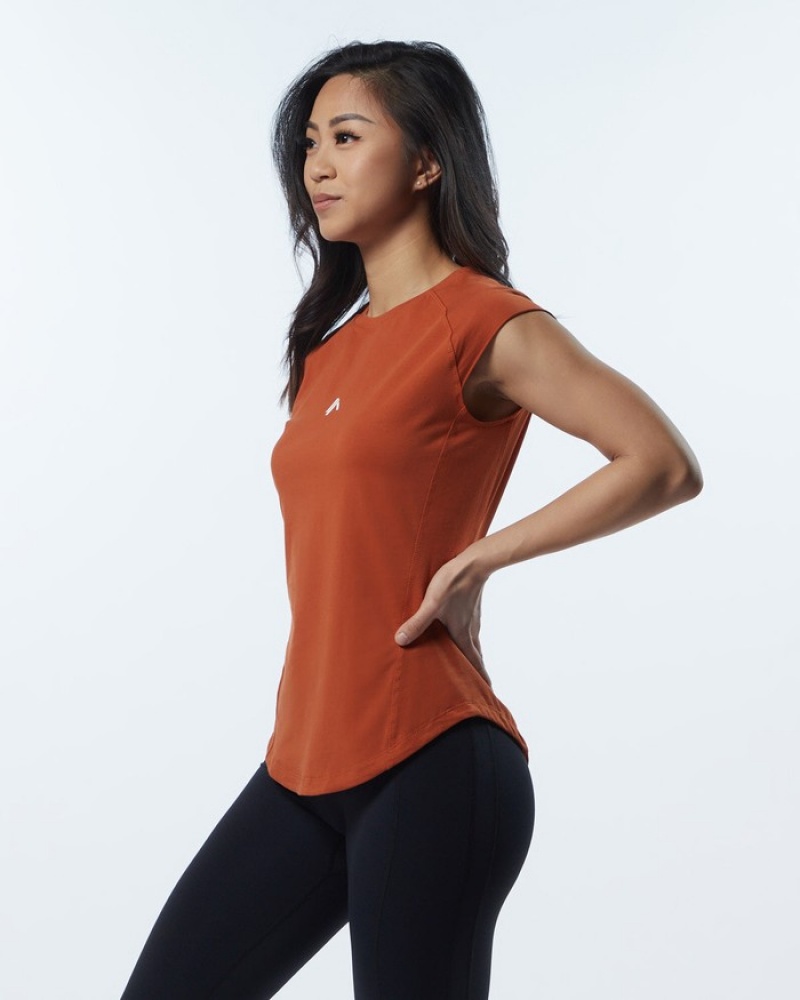 Alphalete Velocity Donna Camicie Arancioni | 19CXDILBY