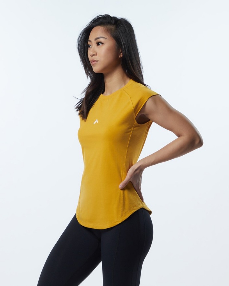 Alphalete Velocity Donna Camicie Gialle | 74VBYPZFX