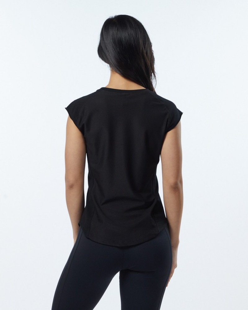 Alphalete Velocity Donna Camicie Nere | 13WTLHESN