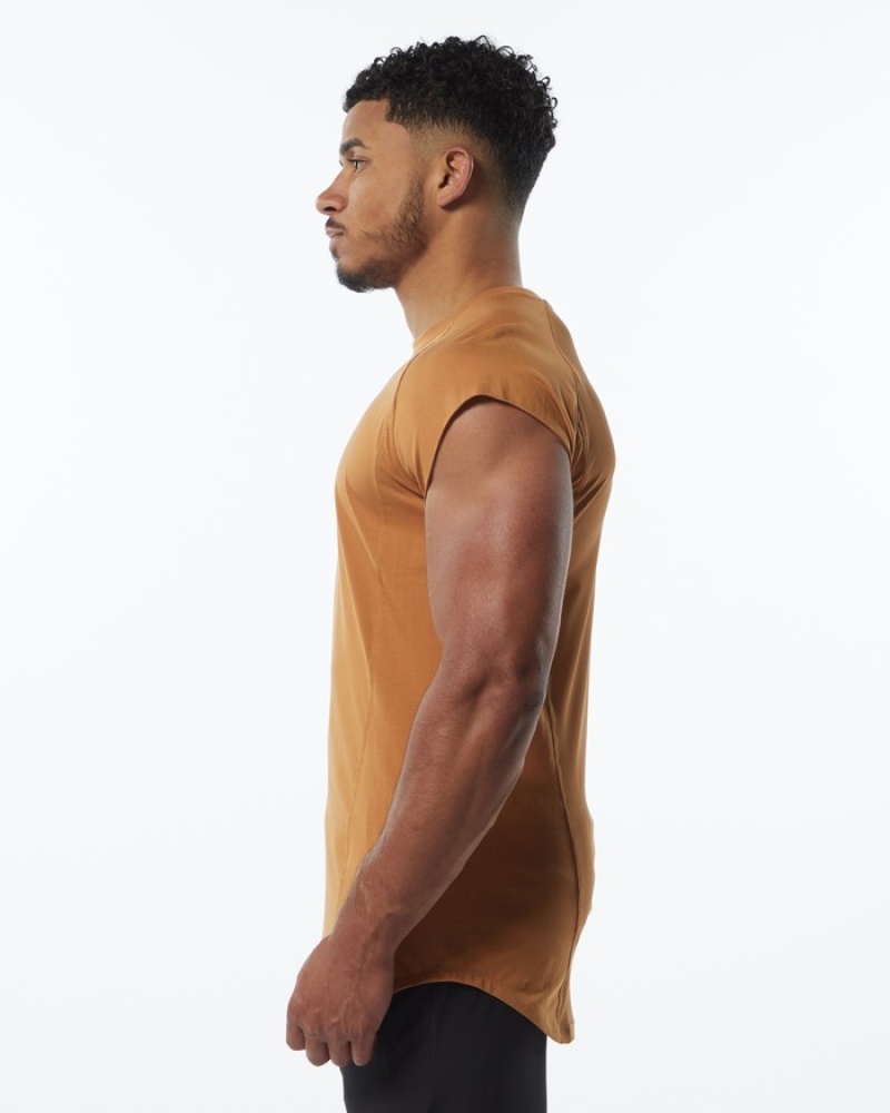 Alphalete Velocity Senza Maniche Uomo Canotta Marroni | 91CPOFXVE