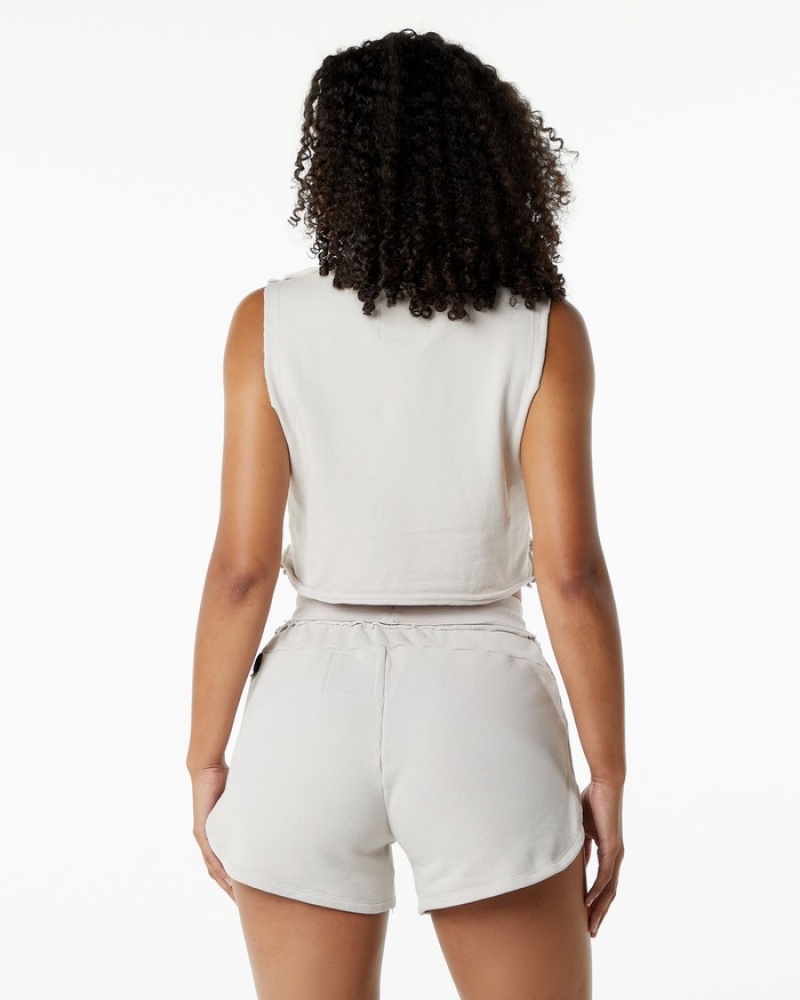 Alphalete Very Terry Crop Cutoff Donna Canotta Bianche | 01RFJXIDP