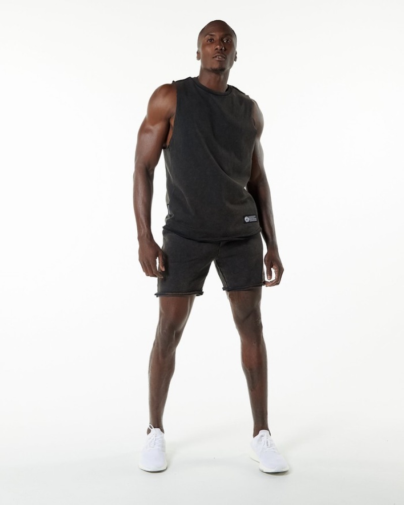 Alphalete Very Terry Cutoff Uomo Canotta Nere | 04SHDKTEU
