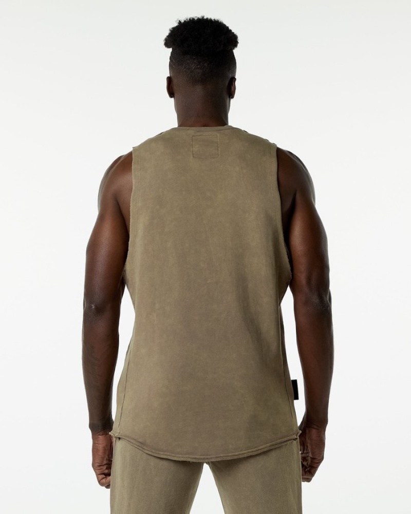 Alphalete Very Terry Cutoff Uomo Canotta Grigie | 93JHYZQSX
