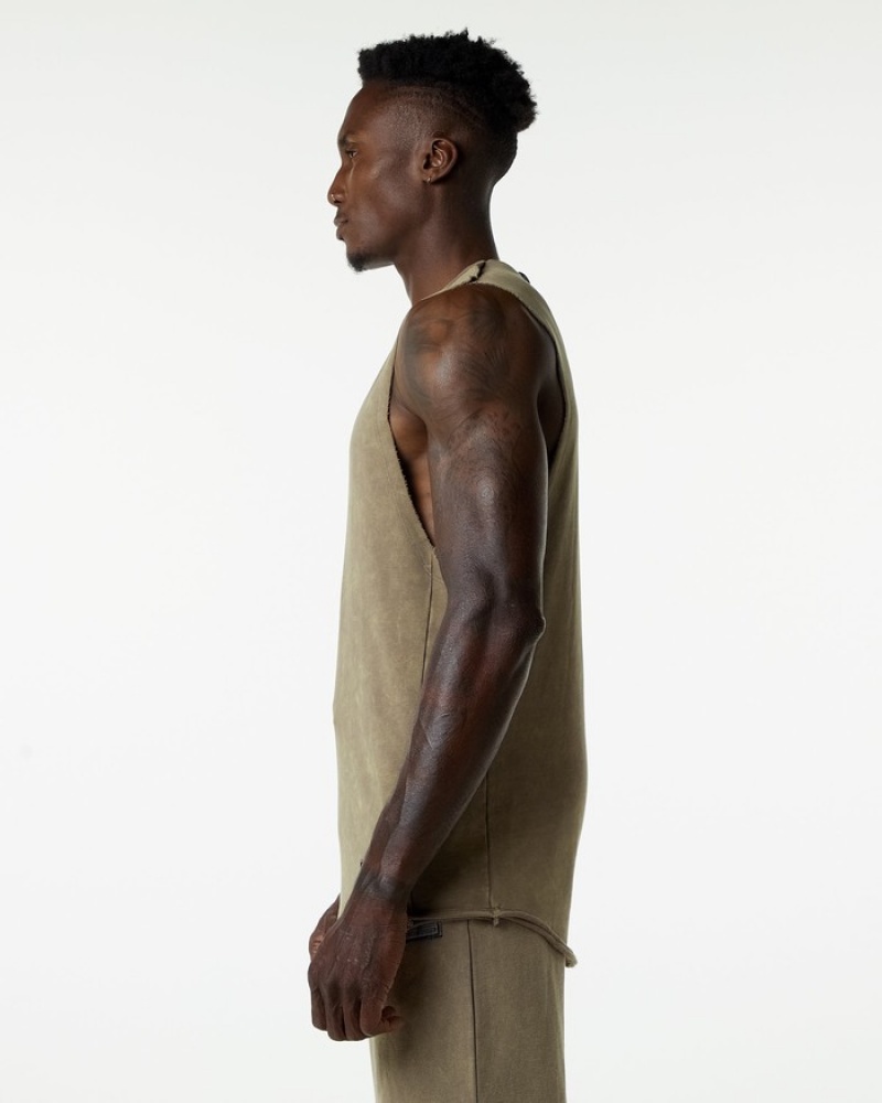 Alphalete Very Terry Cutoff Uomo Canotta Grigie | 93JHYZQSX