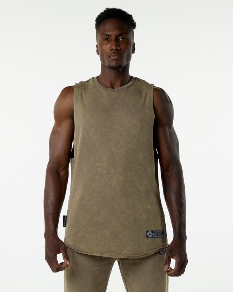 Alphalete Very Terry Cutoff Uomo Canotta Grigie | 93JHYZQSX
