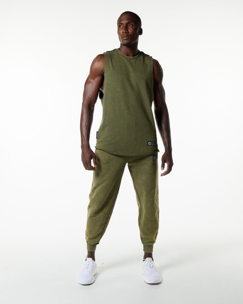 Alphalete Very Terry Cutoff Uomo Canotta Verdi | 34FPOXBEU
