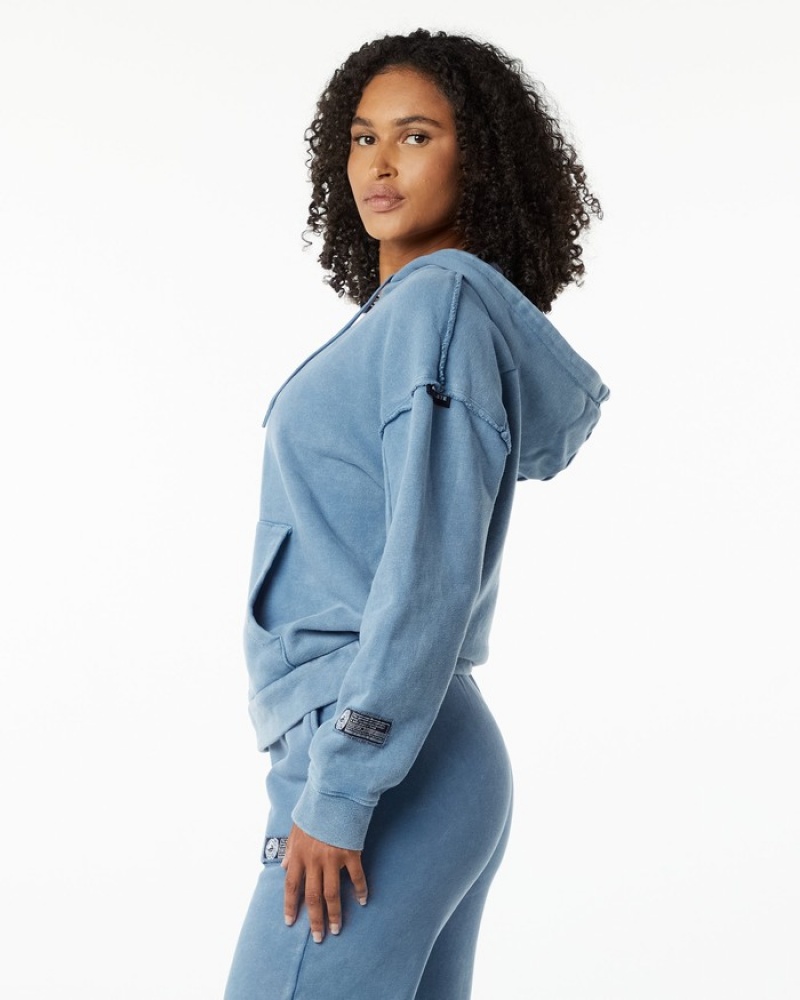 Alphalete Very Terry Donna Felpa Con Cappuccio Blu | 41VXDCRQP