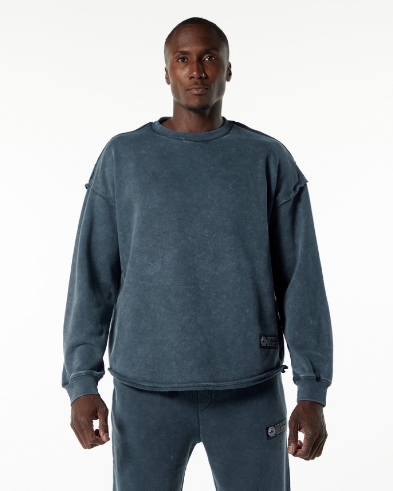 Alphalete Very Terry Pullover Uomo Felpa Blu | 07TOWCHYV