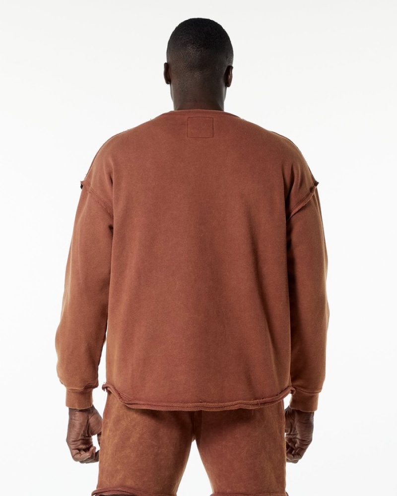 Alphalete Very Terry Pullover Uomo Felpa Khaki | 09PDQGKMI