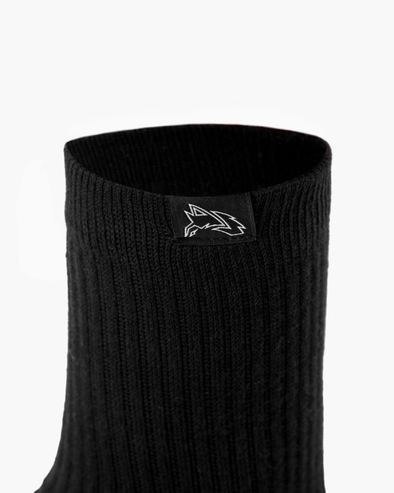 Alphalete Wolf Head Crew 3pk Donna Calzini Nere | 51PUFTWVZ