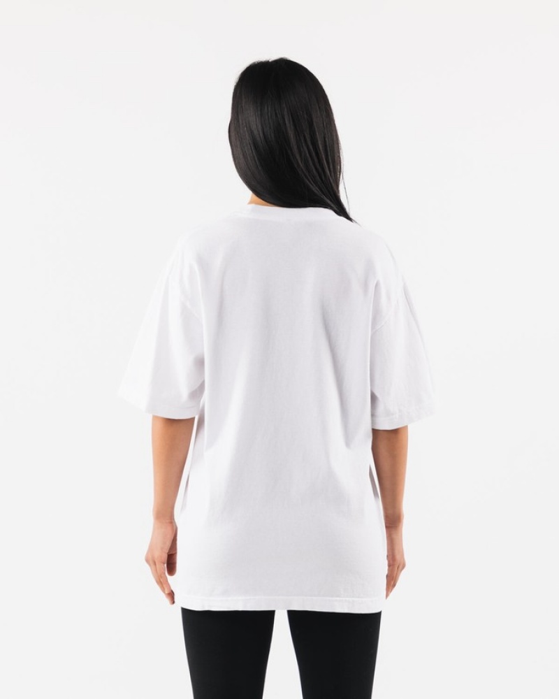 Alphalete Wolf Head Donna Camicie Bianche Nere | 45UWCZOMP