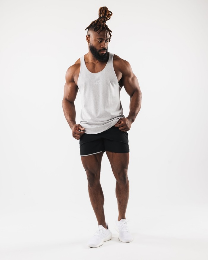 Alphalete Wolf Head Raw Cut Uomo Canotta Grigie | 64MWDBIRG