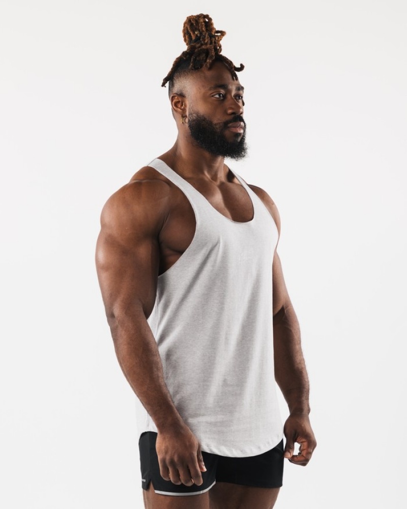 Alphalete Wolf Head Raw Cut Uomo Canotta Grigie | 64MWDBIRG