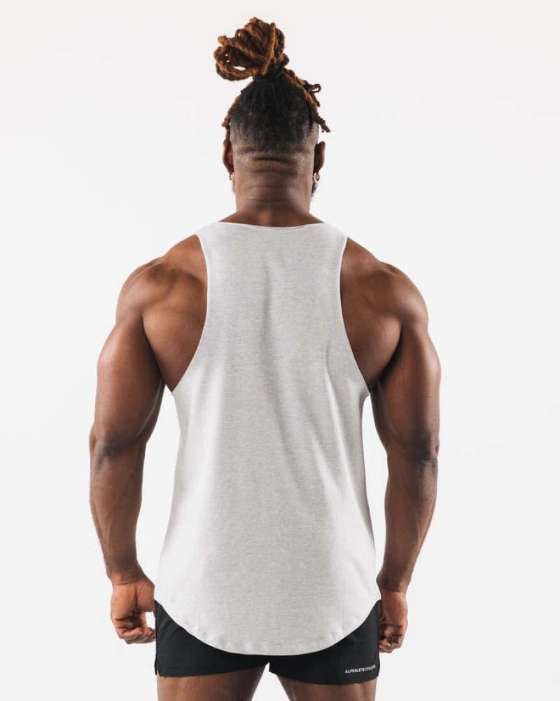 Alphalete Wolf Head Raw Cut Uomo Canotta Grigie | 64MWDBIRG