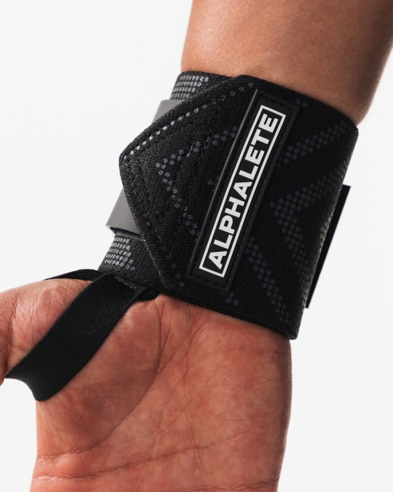 Alphalete Wrist Wraps Uomo Altri Accessori Nere | 85FDLQCKJ