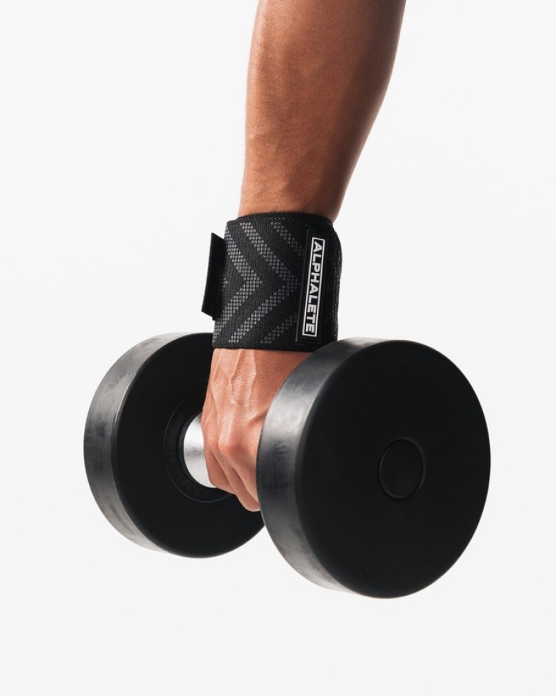 Alphalete Wrist Wraps Uomo Altri Accessori Nere | 85FDLQCKJ