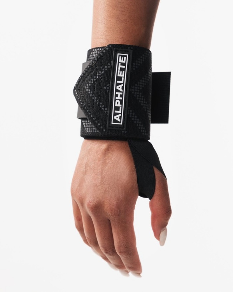 Alphalete Wrist Wraps Uomo Altri Accessori Nere | 85FDLQCKJ