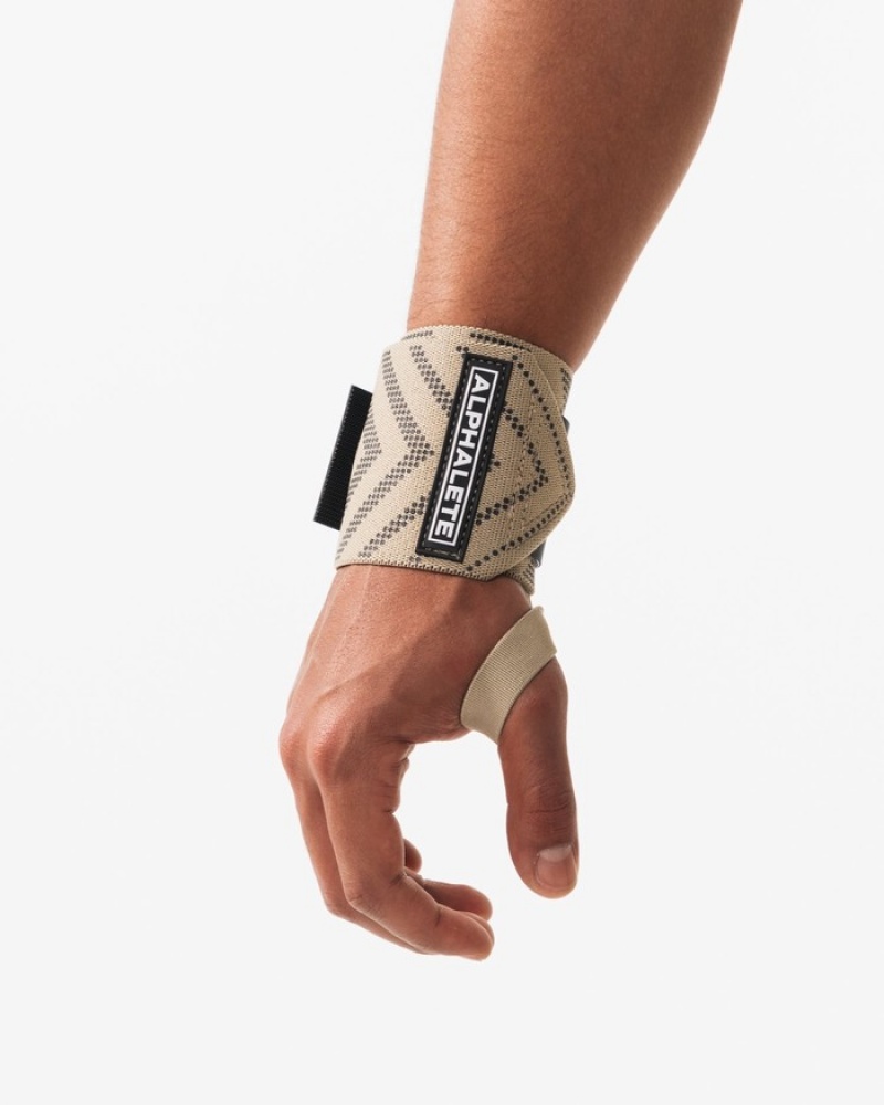 Alphalete Wrist Wraps Uomo Altri Accessori Beige | 65ACOIGVH