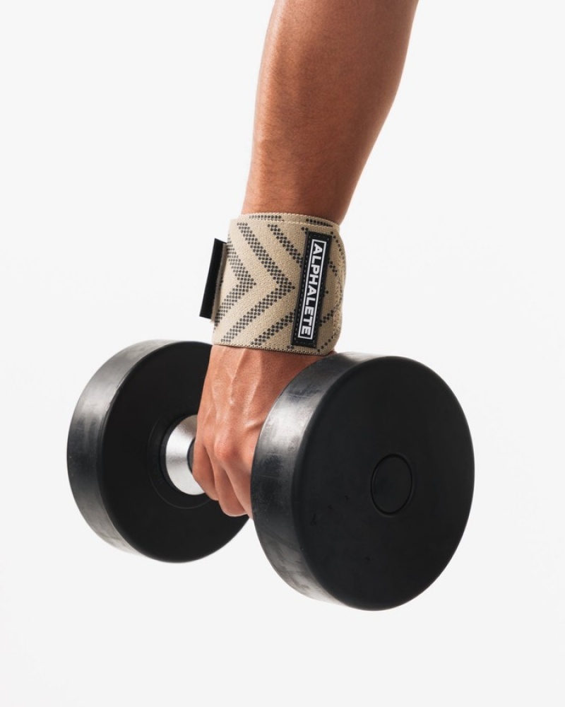 Alphalete Wrist Wraps Uomo Altri Accessori Beige | 65ACOIGVH