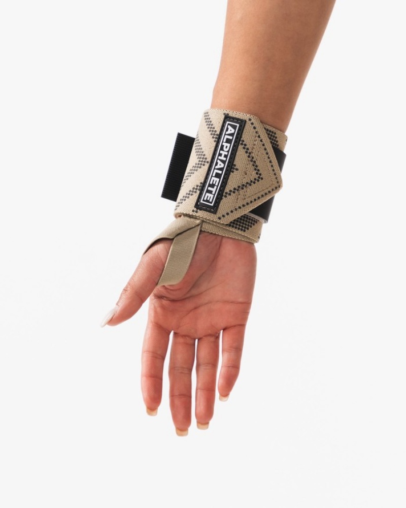 Alphalete Wrist Wraps Uomo Altri Accessori Beige | 65ACOIGVH